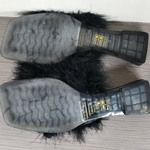 Jeffrey Campbell Acelynn Faux Fur Slides, Black, Women’s Size 9 M - Picture 6 of 6